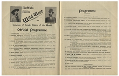 1898 Program for ''Buffalo Bill's Wild West'' Show -- Featuring Buffalo Bill Cody ''sharpshooting at full speed'', a Reenactment of the Battle of Little Bighorn, Russian Cossacks & Indian Attacks